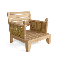 Anderson Teak SET-73 Luxe Teak Wood outdoor sectional sofa set with natural cushions, perfect for garden lounge, in 9 designer colors.