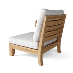 Anderson Teak Luxe Teak Wood outdoor sectional sofa set in natural canvas finish, designed for garden lounge with multiple color options.