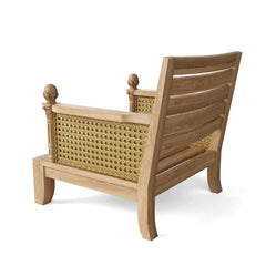 Anderson Teak Luxe Teak Wood outdoor sectional sofa set with natural canvas cushions, designed for garden lounge, in 9 colors.
