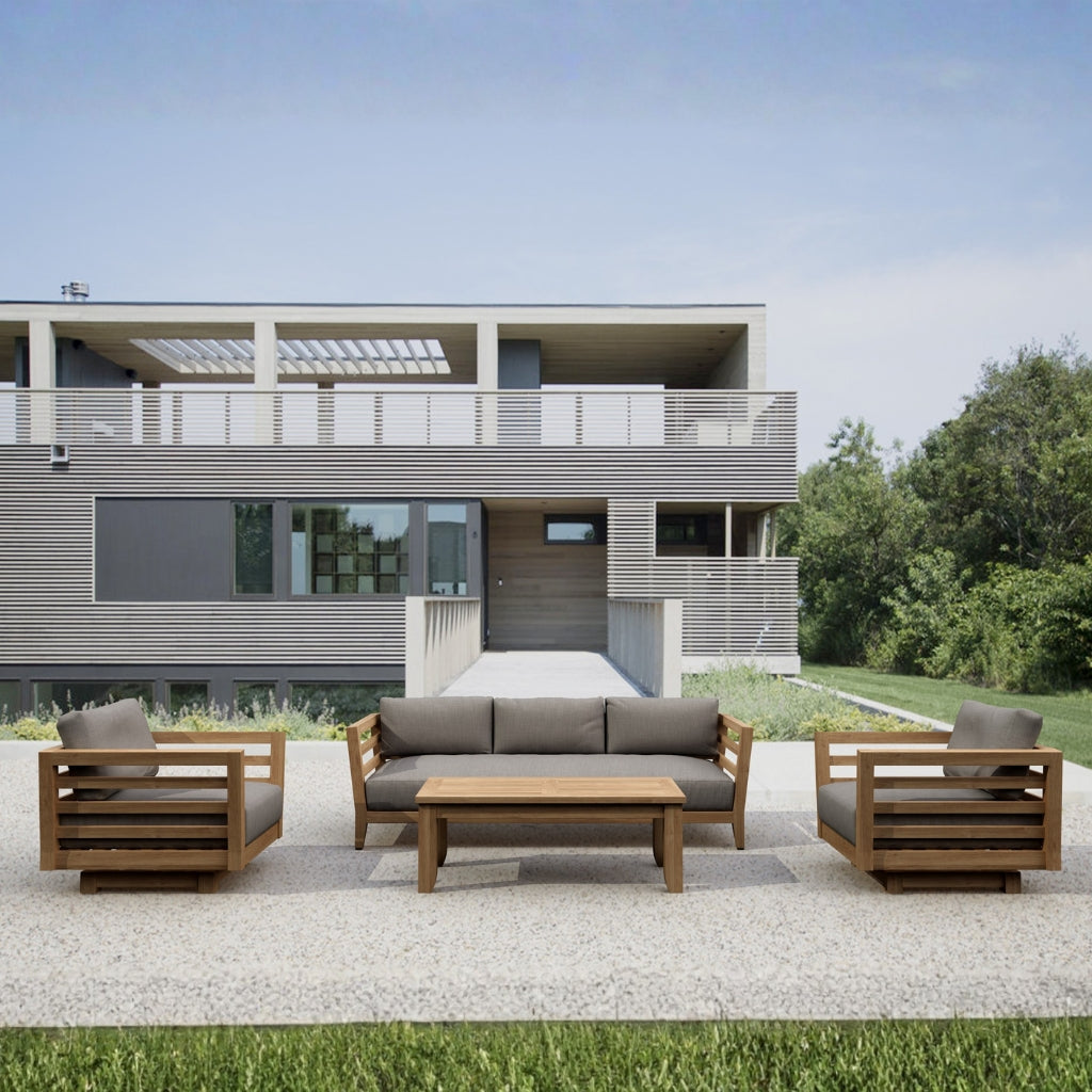 Cordoba deep seating sofa by Anderson Teak in 9 designer colors, featuring a stylish, comfortable outdoor furniture design.