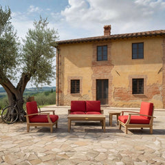 Anderson Teak Brianna deep seating sofa in a modern design with plush cushions, available in 9 designer colors.