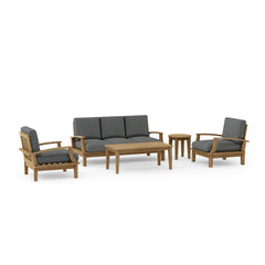 Anderson Teak Brianna deep seating outdoor sofa set in cast pomegranate with plush cushions and 9 designer color options.
