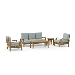 Anderson Teak Brianna Deep Seating Outdoor Sofa in Pomegranate with plush cushions, part of the 9-color garden lounge collection.