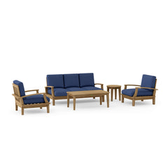 Anderson Teak Brianna Deep Seating outdoor patio sofa set in cast pomegranate with plush cushions, 9 designer color options.