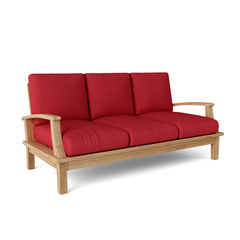 Anderson Teak Brianna deep seating sofa in various designer colors, showcasing plush cushions and stylish outdoor furniture design.