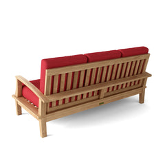 Anderson Teak Brianna deep seating sofa in various designer colors, featuring plush cushions and modern outdoor furniture style.