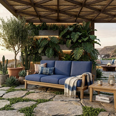 Anderson Teak Brianna deep seating sofa in nine designer colors, featuring plush cushions and stylish outdoor furniture design.