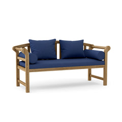 Anderson Teak Brisbane deep seating bench sofa in 9 designer colors, showcasing a stylish outdoor furniture piece.