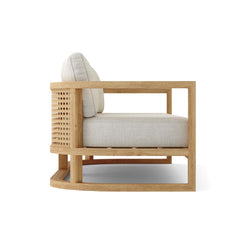 Anderson Teak JUNUS 4-seat sofa in one of nine designer colors, featuring a modern outdoor furniture design with plush cushions.