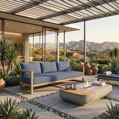 Anderson Teak JUNUS 4-seat sofa in various designer colors, featuring a modern, comfortable outdoor furniture design.