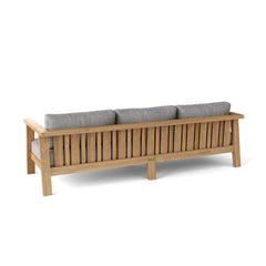 Anderson Teak Palermo deep seating sofa with plush cushions in nine designer colors, modern outdoor furniture piece.