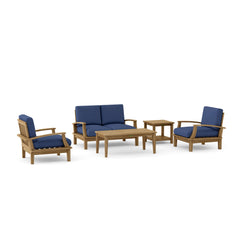 Anderson Teak Brianna Teak Wood Outdoor Sofa Set in Pomegranate, part of the 9-color patio garden lounge collection.