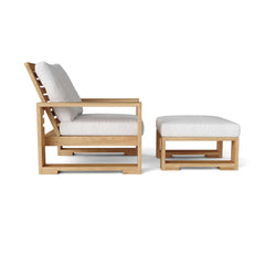 Anderson Teak Capistrano deep seating sofa and table set in cast pomegranate, outdoor patio furniture, 9 designer colors.