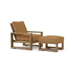 Anderson Teak Capistrano Deep Seating set with one armchair and table in cast pomegranate, outdoor patio furniture, 9 designer colors