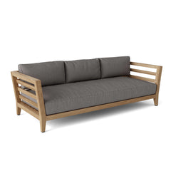 Anderson Teak Córdoba Teak Wood Sofa from SET-161 outdoor patio lounge set in deep seating style with pomegranate color.