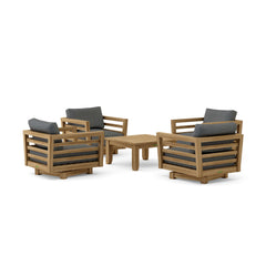 Cordoba Teak Wood outdoor sofa set by Anderson Teak with deep seating and vibrant color options, ideal for garden lounge spaces.