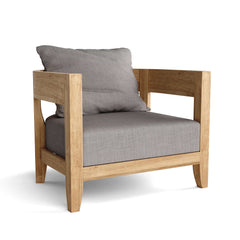 Anderson Teak Coronado 6-piece teak outdoor sofa set with deep seating in pomegranate color, including cushions for garden lounge.
