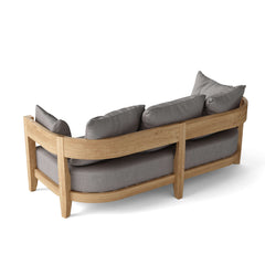 Anderson Teak Coronado 6-piece teak wood outdoor sofa set with deep seating in pomegranate color, for garden lounge.