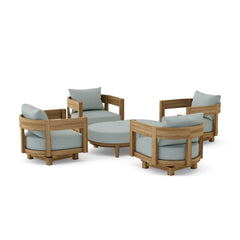 Anderson Teak Coronado 6-piece deep seating outdoor sofa set in cast pomegranate color with plush cushions for garden lounge.