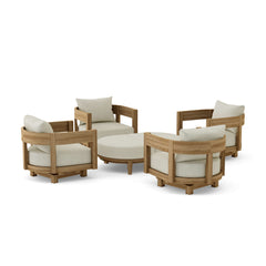 Anderson Teak Coronado 6-piece deep seating outdoor sofa set in pomegranate, with plush cushions for garden lounge comfort.