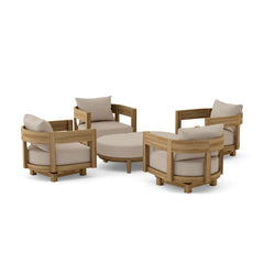 Anderson Teak Coronado 6-piece deep seating outdoor sofa set in pomegranate with plush cushions for garden lounge.