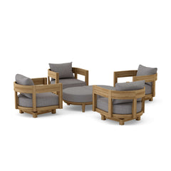 Anderson Teak Coronado 6-piece deep seating outdoor sofa set in pomegranate color, featuring plush cushions for garden lounge.