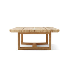 Anderson Teak Junus teak wood deep seating outdoor sofa set with pomegranate cushions and 9 designer color options.