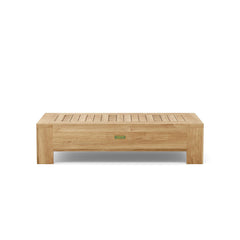 Anderson Teak 5-piece teak wood deep seating outdoor sofa set in Pomegranate color with lush cushions for garden lounge.
