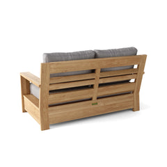 Anderson Teak 6-piece deep seating outdoor sofa set in Pomegranate, featuring teak wood construction and multiple designer colors.