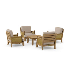 Anderson Teak SET-55 Luxe Modular Teak Wood Deep Seating Sofa in Pomegranate, outdoor patio lounge with 9 designer colors