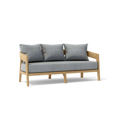 Anderson Teak Toscana Teak Wood 3-Seater Outdoor Sofa in Pomegranate, designed for garden lounge with 9 color options.