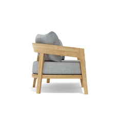 Anderson Teak Toscana Teak Wood 3-Seater Outdoor Sofa in Pomegranate, designed for garden lounge with 9 color options