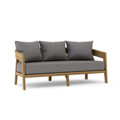 Anderson Teak Toscana Teak Wood 3-Seater Sofa in Pomegranate, outdoor patio garden lounge seating with stylish design and nine color options.