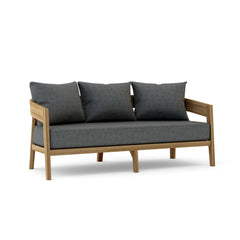 Anderson Teak Toscana teak wood outdoor 3-seater sofa in pomegranate for garden lounge, available in 9 designer colors.