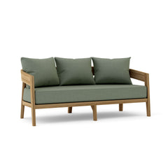 Anderson Teak Toscana Teak Wood Outdoor 3-Seater Sofa in cast Pomegranate, perfect for garden lounge with stylish design.