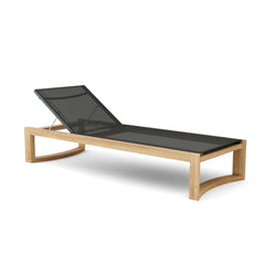 Anderson Teak JUNUS Sun Lounger, a stylish teak sunbed with a sleek design perfect for outdoor relaxation and lounging.