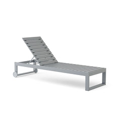 Anderson Teak Lucca Sun Lounger with adjustable backrest and teak wood frame for outdoor relaxation.