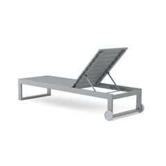Anderson Teak Lucca Sun Lounger with adjustable backrest and teak wood frame for outdoor relaxation and sunbathing.
