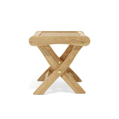 Anderson Teak sunbed from the SET-ST-124 steamer set, featuring a sleek wooden design for outdoor relaxation.