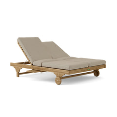 Anderson Teak BEL-AIR Double Sun Lounger in 9 designer colors, outdoor teak sunbed with sleek, modern design