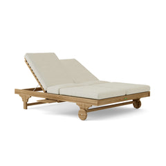 Anderson Teak Bel-Air Double Sun Lounger in one of nine designer colors, featuring a stylish, comfortable outdoor sunbed design.
