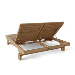 Anderson Teak BEL-AIR Double Sun Lounger in 9 designer colors, outdoor teak sunbed with cushioned seating and modern design