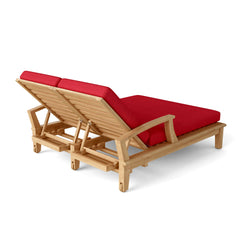 Anderson Teak Brianna Double Sun Lounger in A-grade teak wood with multiple designer color options, ideal for outdoor garden lounging.