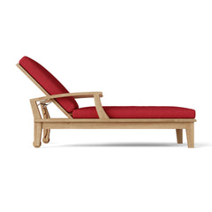 Anderson Teak Brianna Sun Lounger, teak wood outdoor sunbed with adjustable backrest and sleek design.