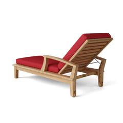 Anderson Teak Brianna Sun Lounger, stylish wood sunbed with a sleek design, perfect for outdoor relaxation.