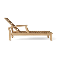 Anderson Teak Brianna Sun Lounger, a stylish outdoor sunbed with a teak wood frame and comfortable cushion.