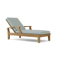 Anderson Teak Brianna Sun Lounger, stylish outdoor teak sunbed with cushioned seating for relaxing in the sun.
