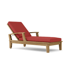 Anderson Teak Brianna Sun Lounger, a stylish outdoor sunbed with a wooden frame and comfortable cushioned seat.