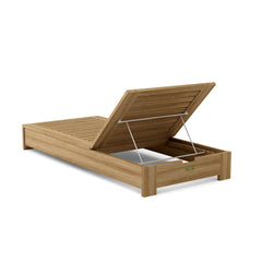 Anderson Teak Madera Sun Louver in 9 designer colors, stylish outdoor sunbed with sleek wooden design and comfortable lounging surface.