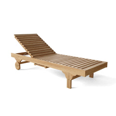 Anderson Teak sun lounger set in nine designer colors, luxury outdoor teak sunbed for garden patio lounging.